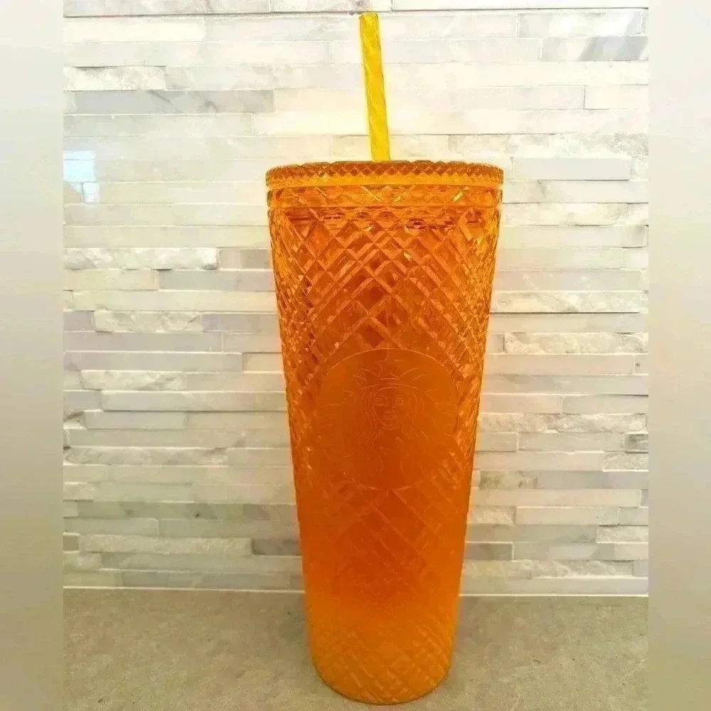 Starbucks NWT 2022 Mango Ombré‎ Jeweled Venti Cold Cup